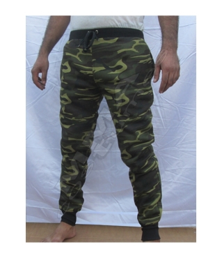 Heavy Cotton Jungle Camouflage Printed Sweat Pants / Joggers