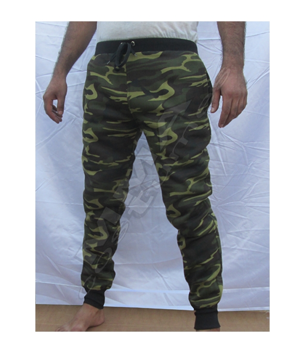 Heavy Cotton Jungle Camouflage Printed Sweat Pants / Joggers