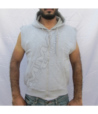 Sleeve less zip up hoodie